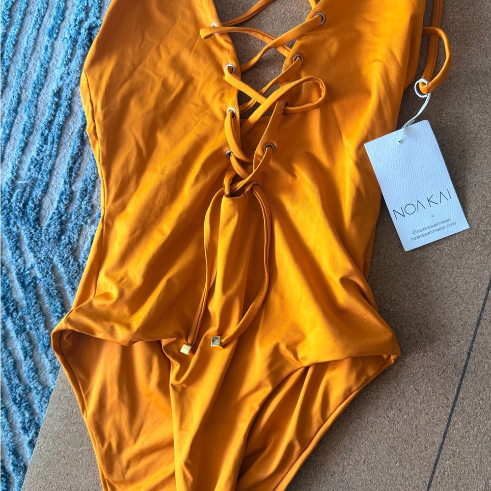 Women's Orange Swimsuit - Picture 2 of 3